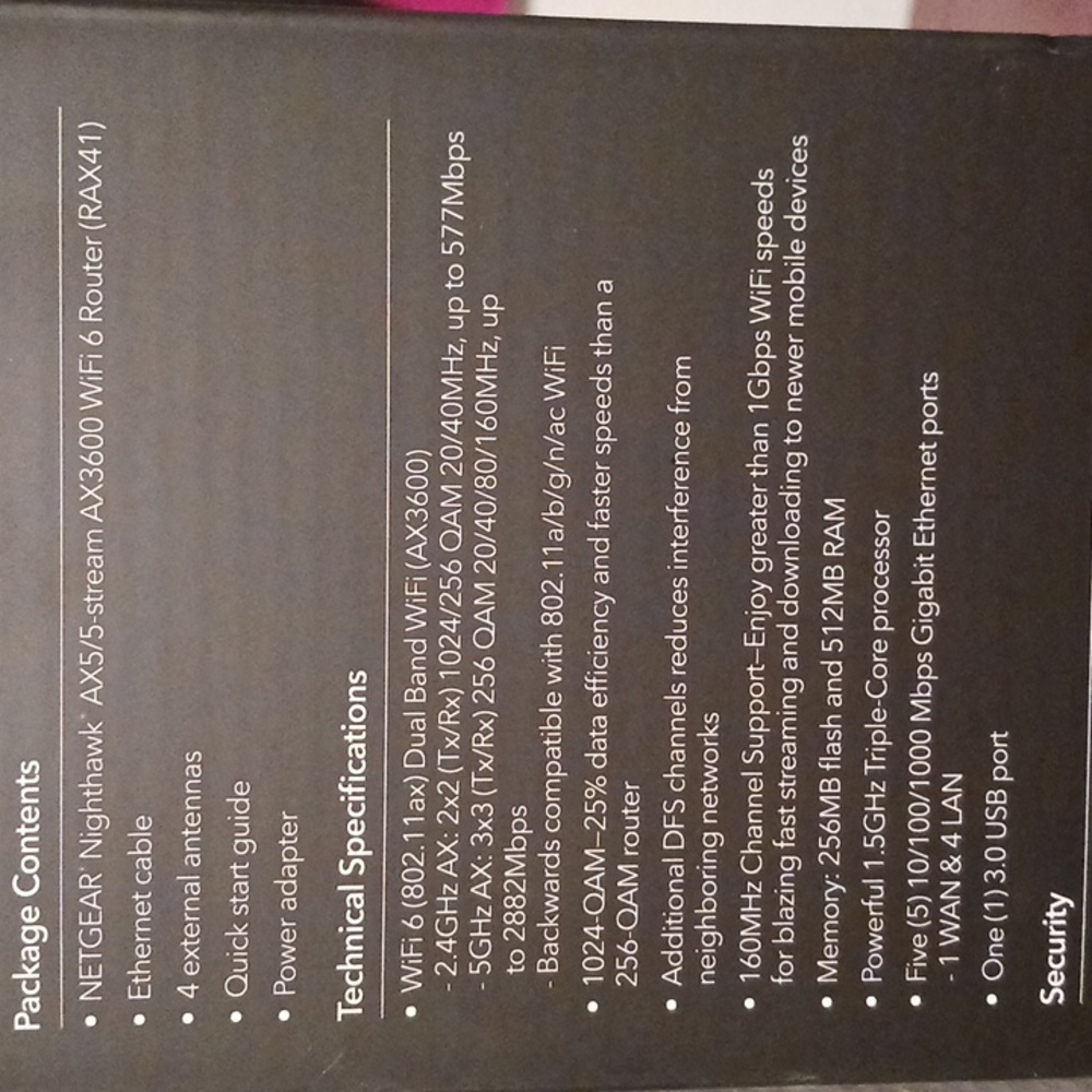 Netgear Nighthawk AX3600 5-Stream WiFi Router - Picture 5 of 6